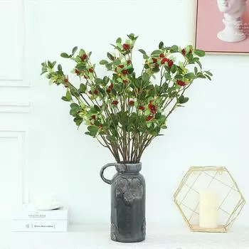 Искусственный цветок 2 вилки Миланский лист для дома, гостиной, свадебного украшения, цветок, свадебная дорога, свинцовый ряд, искусственные цветы белый