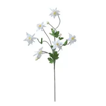 Искусственный цветок аквилегии, искусственные цветы с гибкими стеблями, реалистичный стебель искусственного цветка для декора дома, офиса, свадебных букетов белый