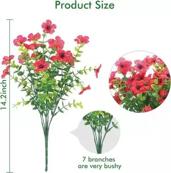 Искусственный цветок эвкалипт фиолетовый наружный устойчивый к ультрафиолетовому излучению искусственный цветок имитация зеленого растения украшение для дома цветок красный