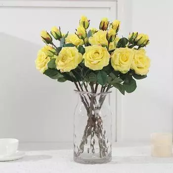 Искусственный цветок без полива, сделай сам, длительный срок службы, практичный, с высокой степенью имитации, искусственный цветок розы, букет для обеденного стола, подарок на день рождения белый