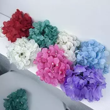 Искусственный цветок Большая головка гортензии Свадебный цветок Настенный дорожный свинцовый декор Реквизит для съемки Искусственные цветы Silk flower красный