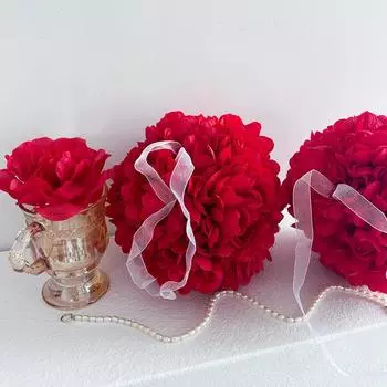Искусственный цветок, большой красный цветочный шар, украшение интерьера торгового центра на День святого Валентина, ручное бросание цветочного шара, реквизит для фотосъемки red flower ball 15cm