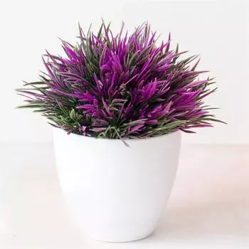 Искусственный цветок бонсай имитация растения украшение цветочный шар травяной шар горшок украшение для дома маленькое украшение красный