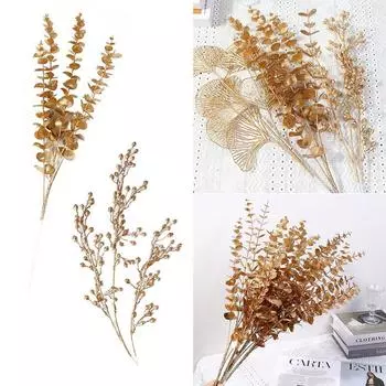 Искусственный цветок для домашнего декора, листья, пластиковый материал 1