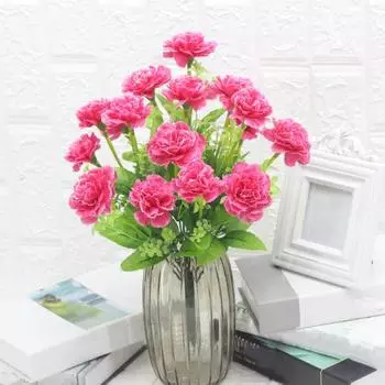 Искусственный цветок гвоздики со стеблем, центральная часть домашнего офиса, стол 10, свадебный искусственный цветок розовый