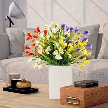 Искусственный цветок, имитация подковы, украшение растения, ложное подвесное украшение цветочного горшка для крыльца, подходит для наружного домашнего использования One Size чёрный