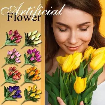 Искусственный цветок из латекса, настоящий свадебный букет, украшение для дома синий