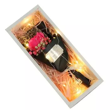 Искусственный цветок из мыла Букет роз Подарочные пакеты День святого Валентина Подарок на день рождения Рождество Свадьба Декор для дома Цветок с подарочной коробкой