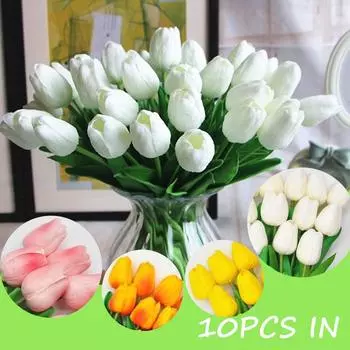 Искусственный цветок Комната Украшение цветочной композиции в горшке One Size белый