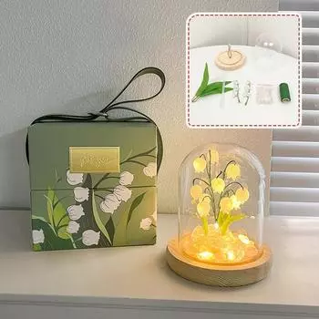 Искусственный цветок ландыш светодиодный ночник ручной работы DIY ночник спальня домашний декор подарки на день рождения настольная лампа As the picture