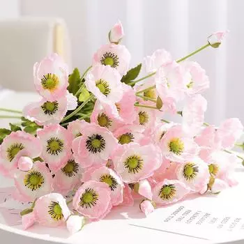 Искусственный цветок мак Юй Мэй искусственный цветок имитация растения свадебное украшение дома горшечная цветочная композиция зеленое растение красный