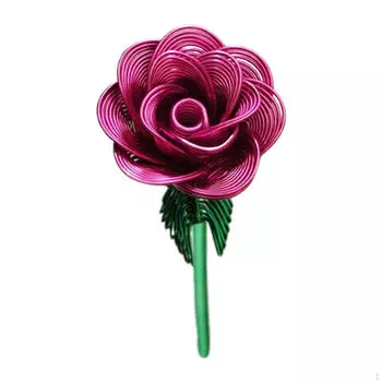 Искусственный цветок Металлический букет роз для украшения дома Рождественская церемония Цветочный Pink