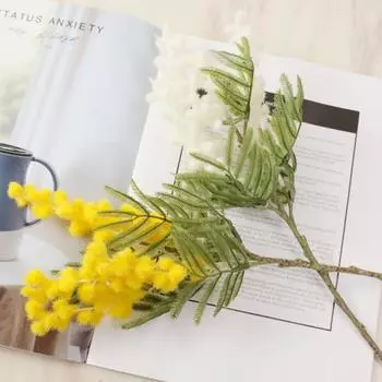 Искусственный цветок, не выцветающий атмосферный реквизит, экологически чистый необычный дизайн акации, растение, домашний декор жёлтый