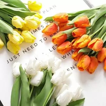 Искусственный цветок, не выцветающий реквизит для фотографий, свежий, красивый, красивый искусственный цветок тюльпана для дома
