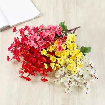 Искусственный цветок, неувядающий цвет, тонкое мастерство, долгий срок службы, красивая мини-имитация цветка сливы для офиса белый