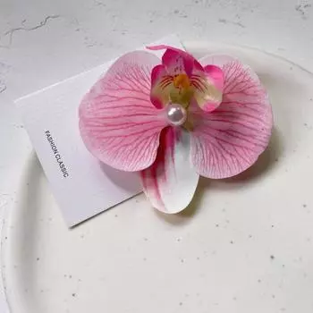 Искусственный цветок орхидеи, заколки-бабочки для волос для женщин, девушек, фаленопсис, жемчужные заколки-уточки, шпильки для волос, аксессуары для волос