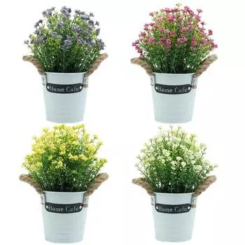 Искусственный цветок пенопластовый завод бонсай в горшке гостиная сад настольное украшение белый