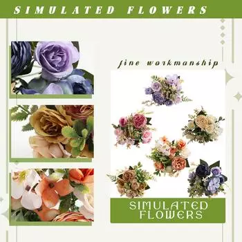 Искусственный цветок пиона Шелковая роза Букет невесты Свадебный дом День святого Валентина Декор Аксессуары Подарок Искусственное растение Гортензия One Size