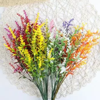 Искусственный цветок, пластиковая лаванда, поддельное растение, свадебное украшение для дома и сада, свадебный букет, реквизит для фотосъемки, товары для дома розы красного