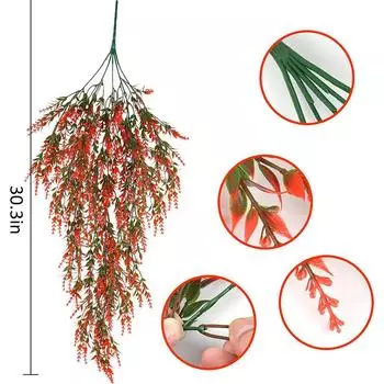 Искусственный цветок плюща, виноградная гирлянда, лавандовая настенная подвесная домашняя садовая корзина с растениями красный