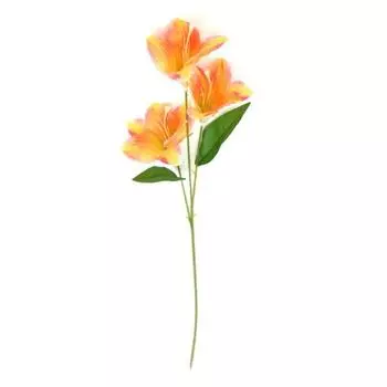 Искусственный цветок Поддельные лилии Шелковый материал Реалистичный вид Искусственный цветок Дом Офис Свадебная вечеринка Рождественское украшение