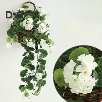 Искусственный цветок, подвесной дизайн, стильный цветок из искусственного шелка, нежный яркий искусственный цветок розы белый