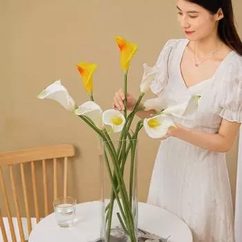 Искусственный цветок премиум-класса, реалистичный, не выцветающий искусственный цветок, обжимной калла, имитация растения, искусственный цветок, украшение для дома