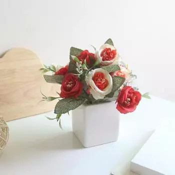 Искусственный цветок, привлекательный, не легко падает, портативный, отличная имитация цветка розы с горшком для свадьбы розовый