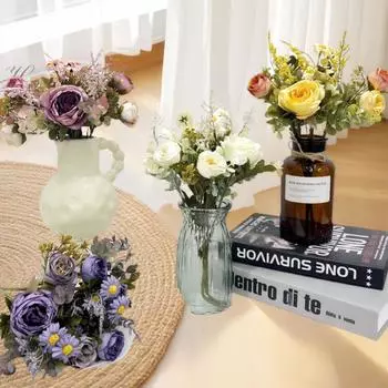 Искусственный цветок Роза Подсолнух Цветочная композиция Искусственный цветок Стол Высококачественный букет из шелковых цветов