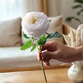 Искусственный цветок розы, одиночная роза, подделка для подруги, женщины, жены, мамы White