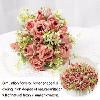 Искусственный цветок розы со стеблем, домашний свадебный офисный стол, центральная часть, реалистичный букет из искусственных цветов вино красного