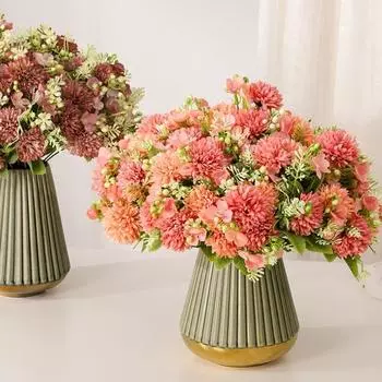 Искусственный цветок, шикарные невыцветающие зеленые растения, искусственный букет, прозрачная текстура, искусственный букет, искусственный букет, товары для свадебного декора