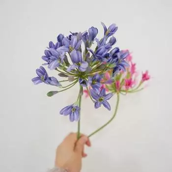 Искусственный цветок широко используется, не выцветает, долговечен, полезен, легко носить с собой, устойчив к ультрафиолетовому излучению, искусственный цветок агапантуса для гостиной фиолетовый