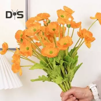 Искусственный цветок со стеблем, реалистичный домашний офисный стол, центральная часть свадебного искусственного цветка, ветка, искусственная цветочная композиция, украшение, реквизит для фото розовый