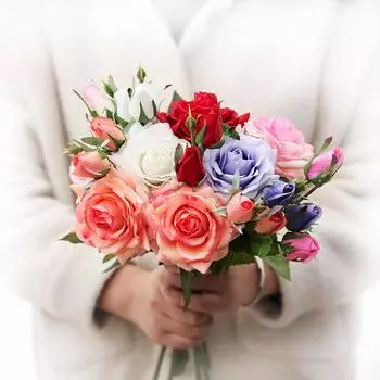 Искусственный цветок свадебный искусственный цветок Touch увлажняющий клей роза 72cm Royal Rose ярко-красный