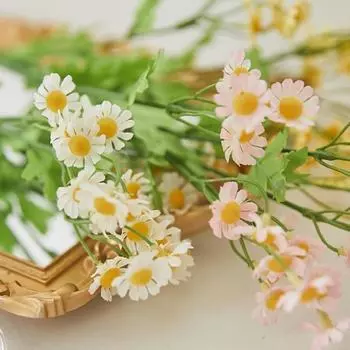 Искусственный цветок своими руками, небольшой букет из ромашек, искусственные цветы герберы, ромашки, шелковые цветы для свадьбы в День святого Валентина, домашний декор