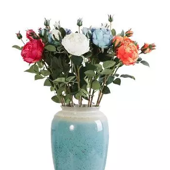 Искусственный цветок Touch Moisturizing Glue Rose Искусственная роза 47cm two crimped edges оранжевый