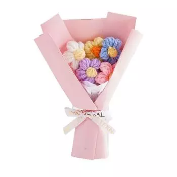 Искусственный цветок Вязаный букет цветов Вечный цветок Выпускной букет Свадьба День матери Праздничное украшение Вязаный букет