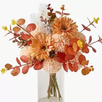 Искусственный цветок в европейском стиле Эвкалипт Одуванчик Пион Гортензия Роза Свадебная роза Шелк Цветочный Арт Фото Реквизит Имитация цветов красный