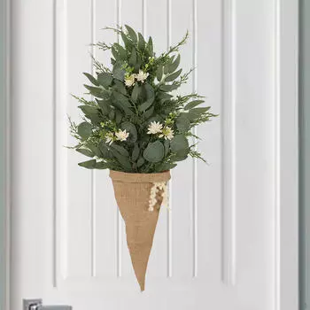 Искусственный цветок, зеленый венок из растений, входная дверь, фотореквизит, летний весенний декор, подвесной