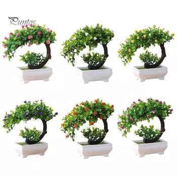 Искусственный домашний отель садовый декор подарок растение бонсай искусственный цветок горшечный орнамент 2#