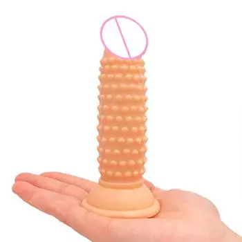 Искусственный фаллос с колючими большими гранулами, задняя анальная пробка, присоска, протезный пенис, кукуруза, секс-игрушки A