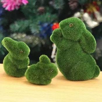 Искусственный газон ручной работы, трава, животное, пасхальный кролик, украшение для дома и офиса, новинка, декор для офиса, пасхальный кролик, ручная работа, подарок