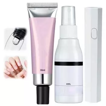 Искусственный гель для ногтей, набор для наращивания ногтей Набор для самостоятельного наращивания ногтей, 30 мл+60 мл (1 комплект) белый