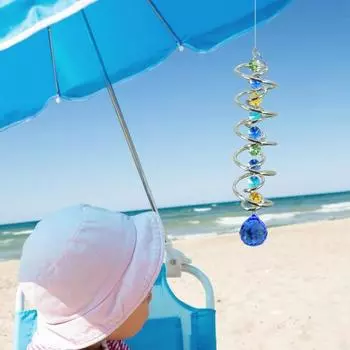 Искусственный хрустальный призматический кулон с двойной спиралью, ловец солнца, создатель радуги, спиральный хвост, декоративное подвесное украшение