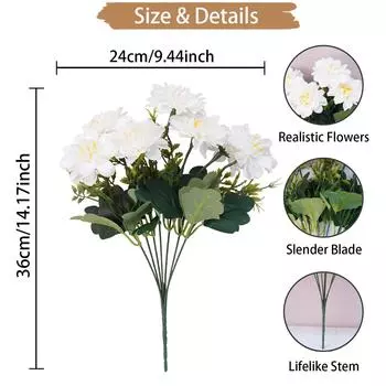 Искусственный искусственный цветок 7-вилочный европейский цвет Lullian украшение для дома искусственный цветок обеденный стол гостиная ваза цветочная композиция, шелковый цветок белый
