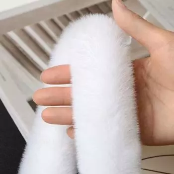 Искусственный искусственный пушистый белый мех кролика DIY материал искусственный мех лента шитье 3cm чёрный