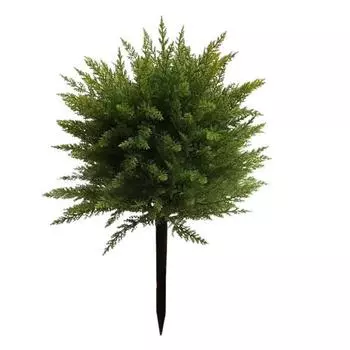 Искусственный кедровый шар для топиари Уличное искусственное кедровое дерево для топиари с шипом в земле Искусственные кедровые растения Вечнозеленые кустарники Кусты для сада перед крыльцом 1pc