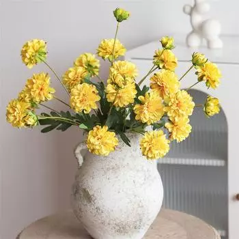 Искусственный кремовый слой деревенская хризантема искусственный цветок обеденный стол маленькая свежая гербера шелковый цветок мягкое украшение свадебный искусственный цветок белый