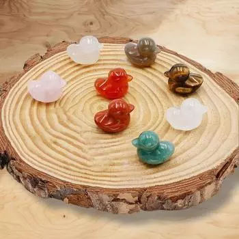 Искусственный кристалл агата, камень, фигурки утки, миниатюрная резьба, модель животного, ландшафтный орнамент, статуя утки, ремесло, художественное украшение для спальни, гостиной H